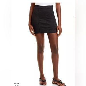 Free People Black Jean Mini Skirt